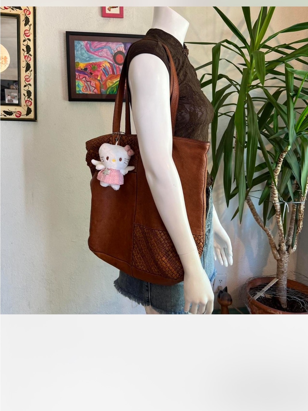 American Vintage Brown Patchwork Leather Tote